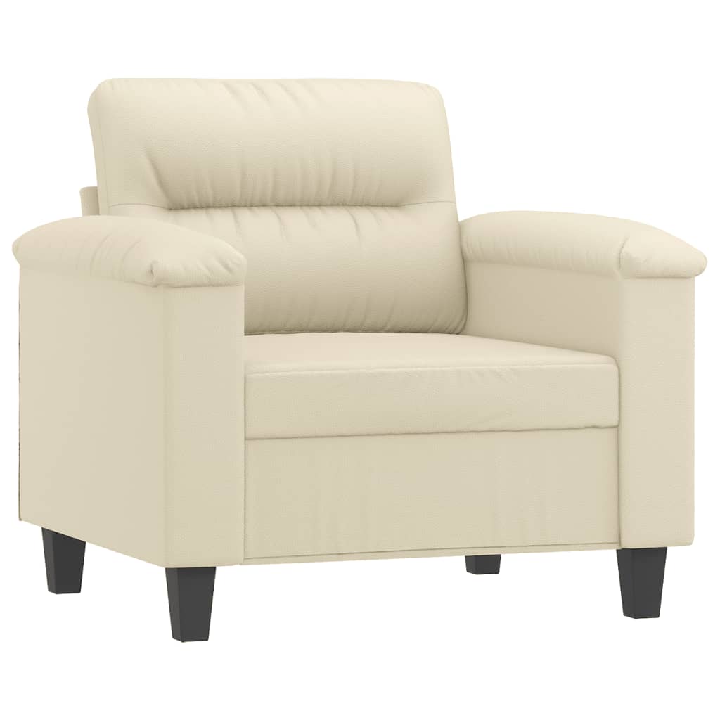 vidaXL atpūtas krēsls, krēmkrāsas, 60 cm, mākslīgā āda