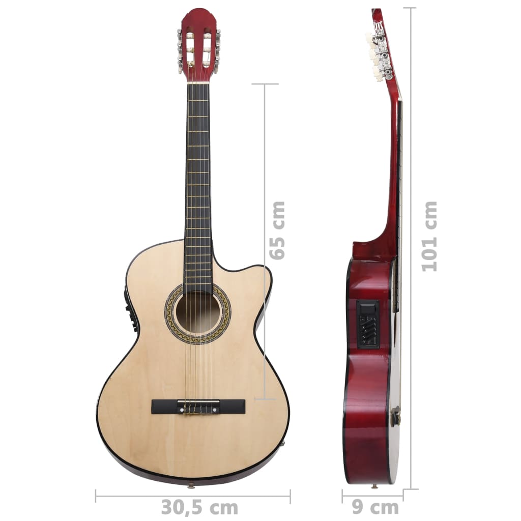 vidaXL 12-daļīgs ģitāras komplekts ar 6 stīgām un ekvalaizeru