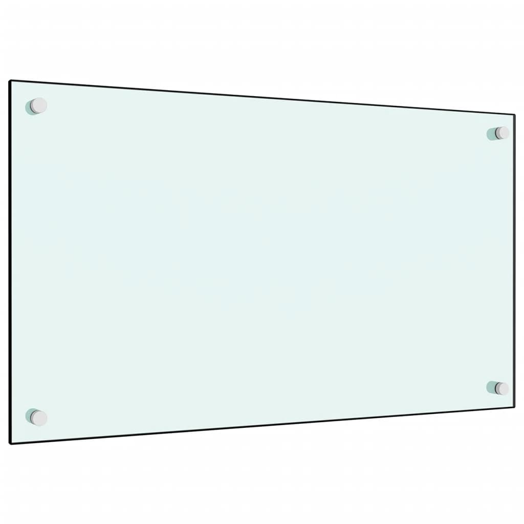 vidaXL virtuves sienas panelis, 70x40 cm, rūdīts stikls, balts