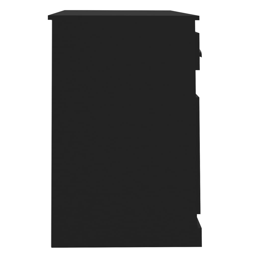vidaXL rakstāmgalds ar atvilktnēm, 115x50x75 cm, melns