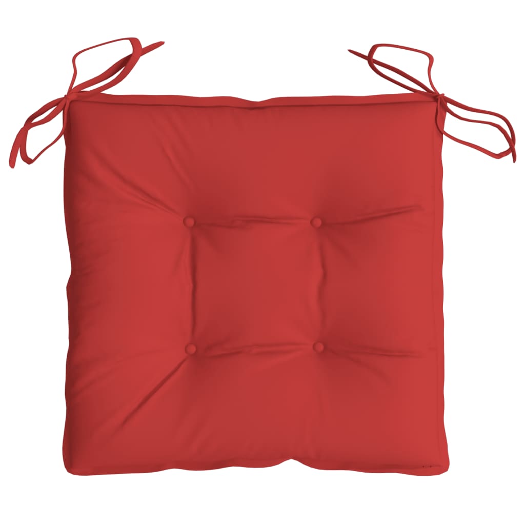 vidaXL dārza krēslu spilveni, 6 gab., sarkani, 50x50x7 cm, audums