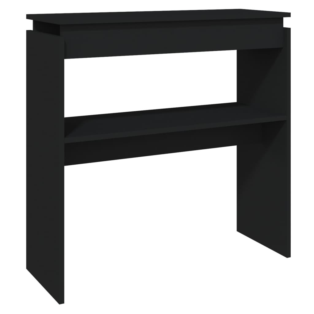 vidaXL konsoles galdiņš, melns, 80x30x80 cm, kokskaidu plāksne