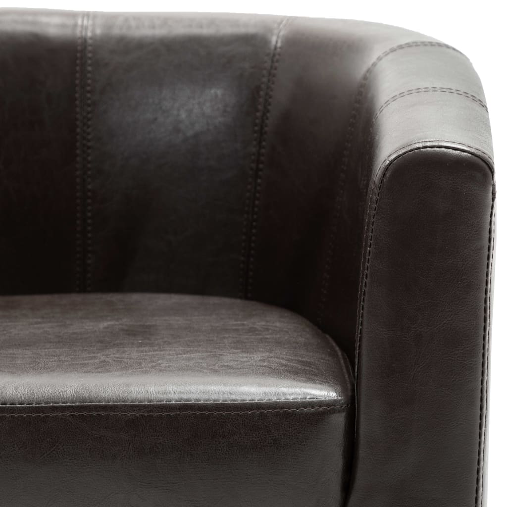 vidaXL klubkrēsls, tumši brūna mākslīgā āda