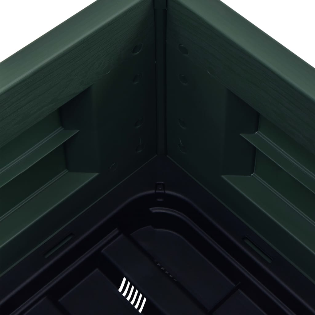 vidaXL augstā puķu kaste, zaļa, 43x43x35 cm, PP