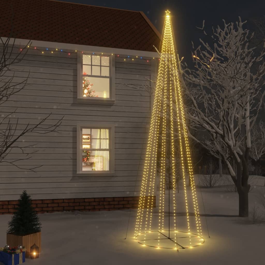 vidaXL Ziemassvētku egle, 1134 silti baltas LED lampiņas, 230x800 cm