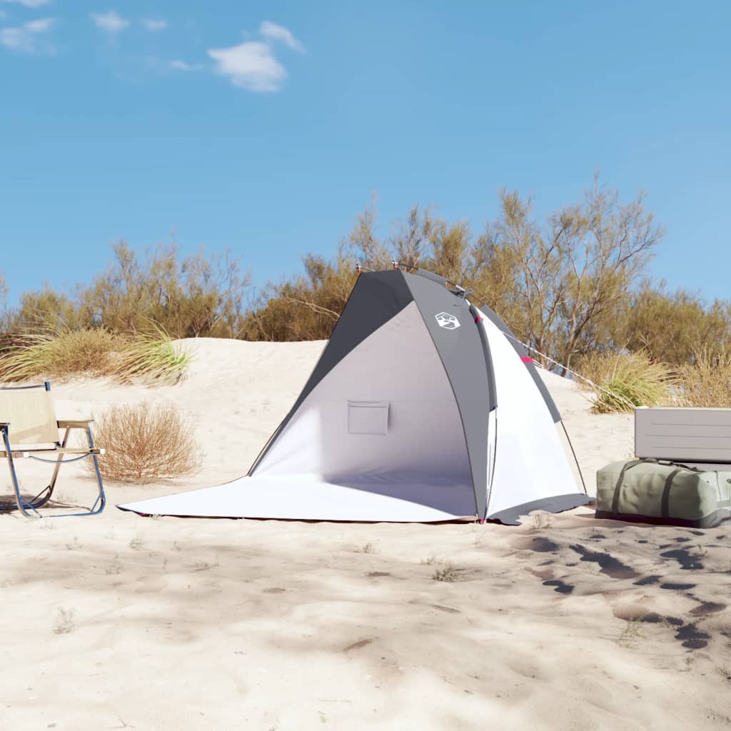vidaXL pludmales telts, pelēka, 268x223x125 cm, 185T, tafts