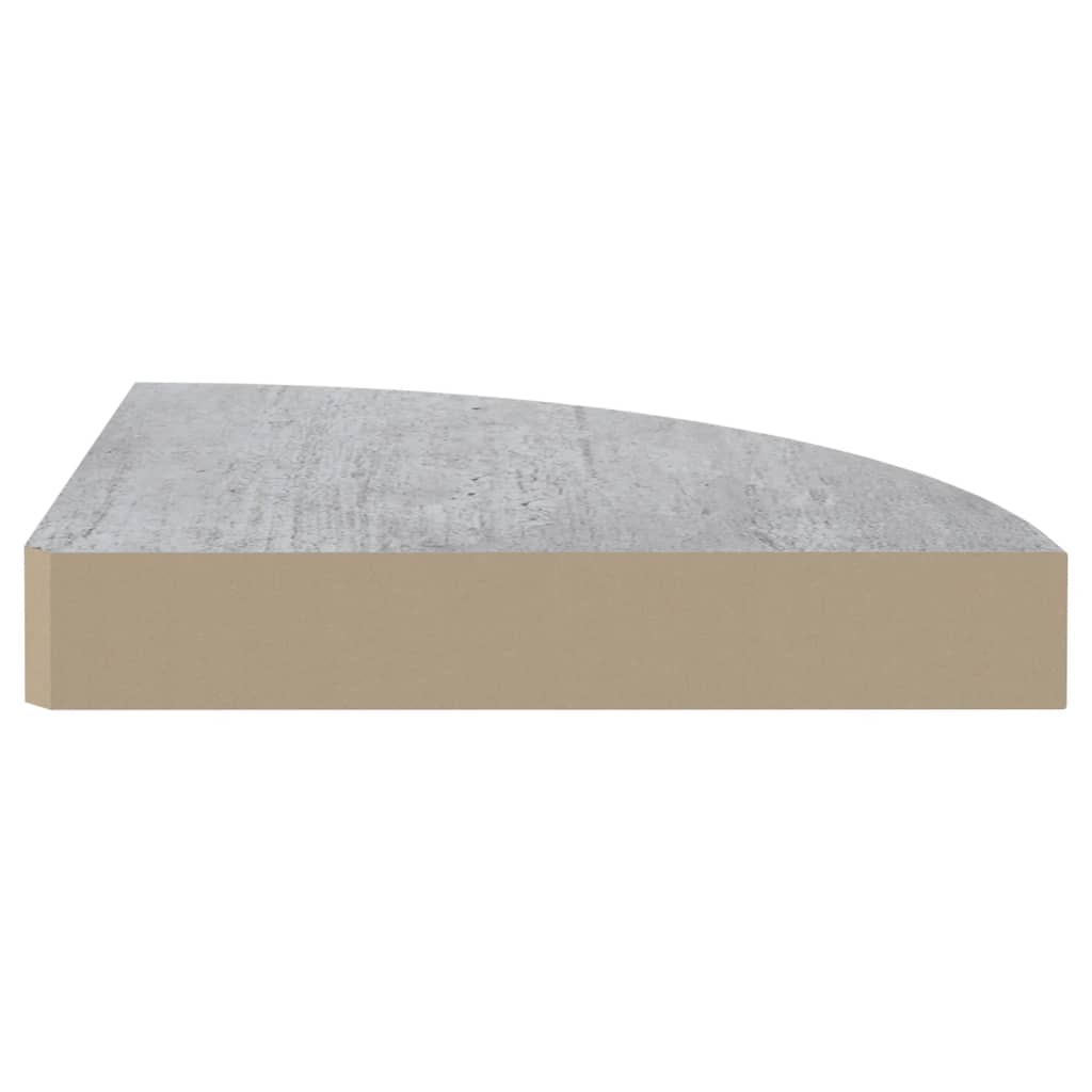 vidaXL stūra sienas plaukti, 4 gab., betona pelēki, 35x35x3,8 cm, MDF