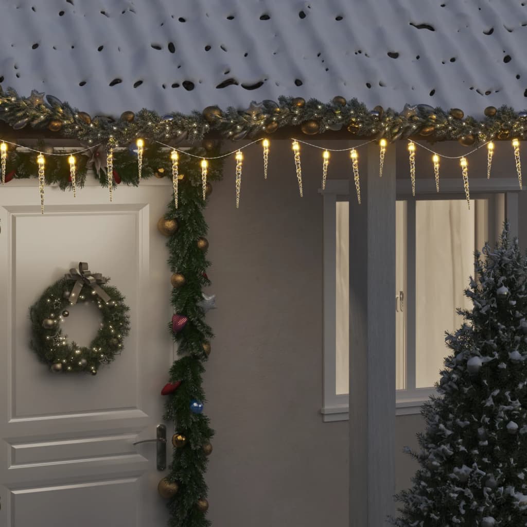 vidaXL Ziemassvētku lampiņas lāsteku formā, 100 LED, 10 m, PVC, akrils