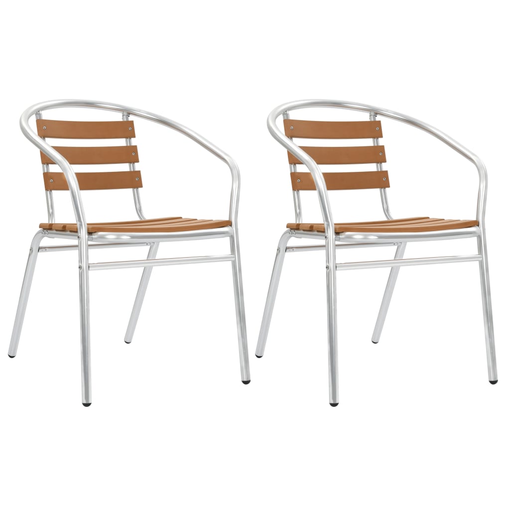 vidaXL dārza krēsli, 2 gab., alumīnijs un WPC, saliekami viens uz otra