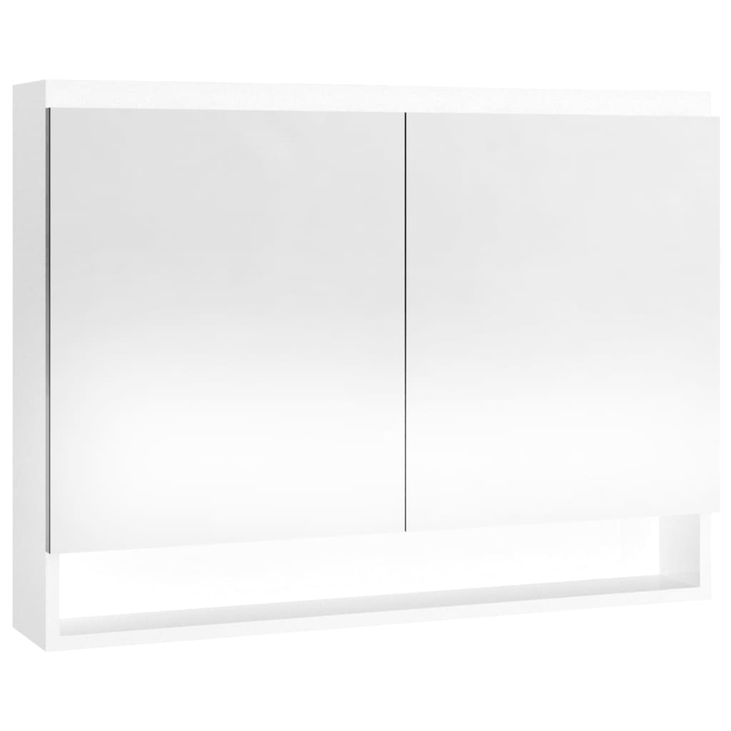 vidaXL vannasistabas skapītis ar spoguli, 80x15x60 cm, balts, MDF