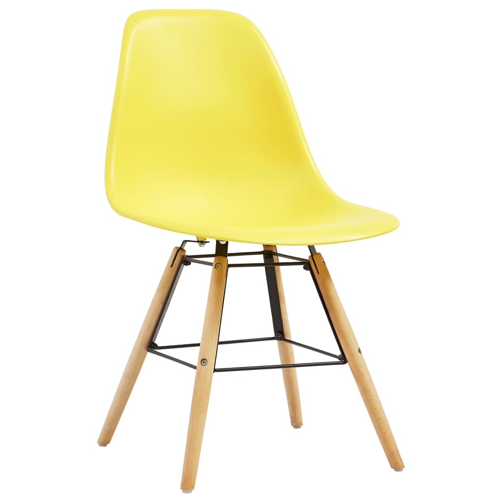 vidaXL virtuves krēsli, 4 gab., dzeltena plastmasa