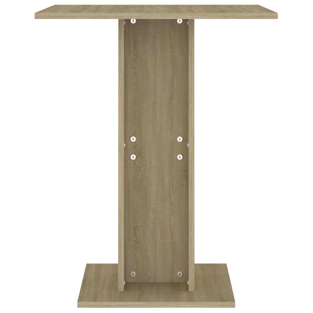 vidaXL bistro galds, ozolkoka krāsa, 60x60x75 cm, kokskaidu plāksne