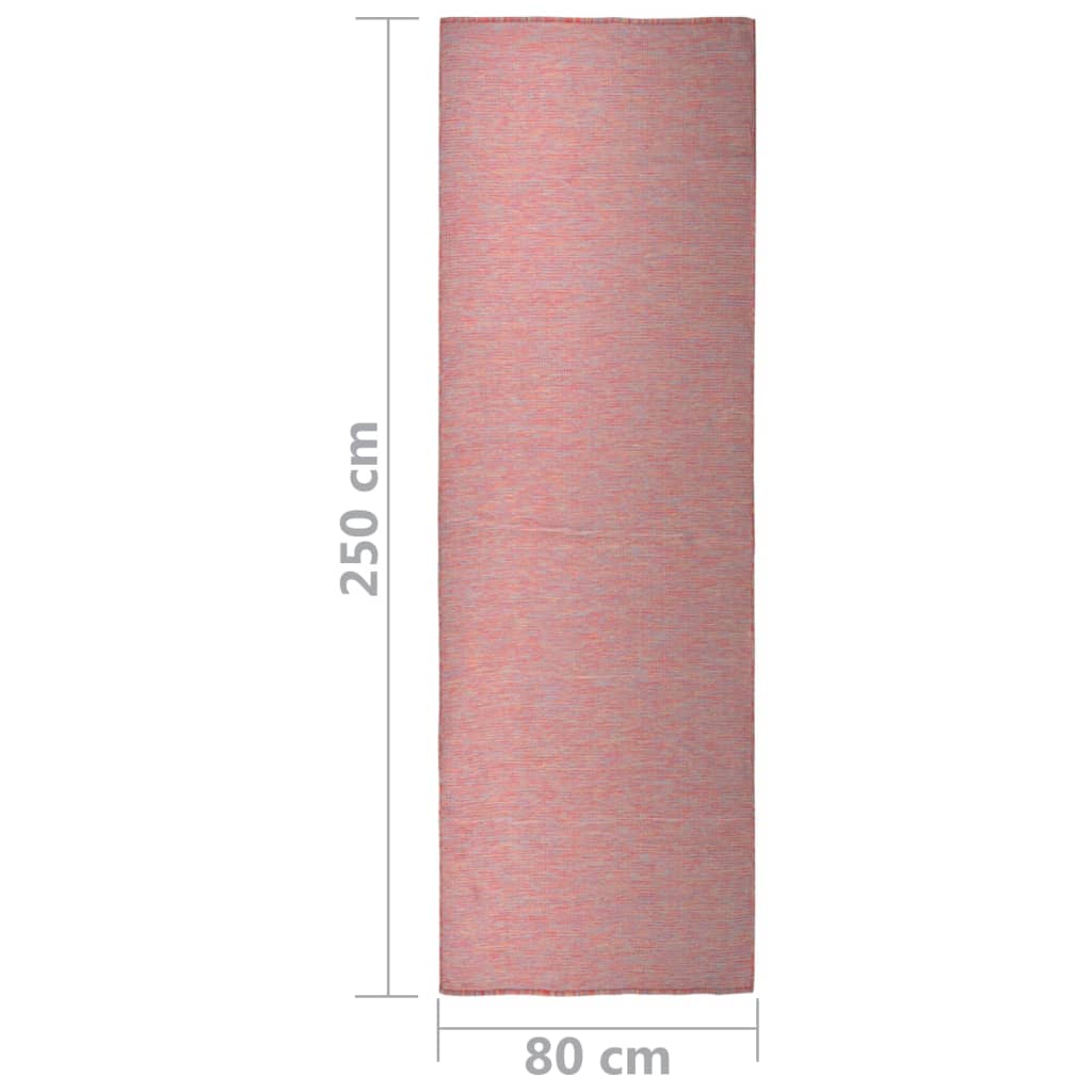 vidaXL āra paklājs, 80x250 cm, sarkans