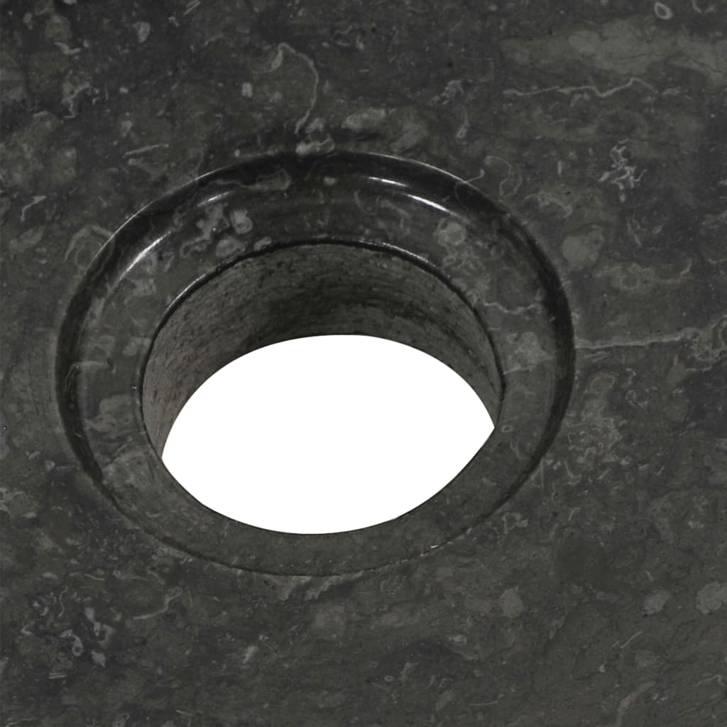 vidaXL vannasistabas plaukts, masīvs tīkkoks, melna marmora izlietne