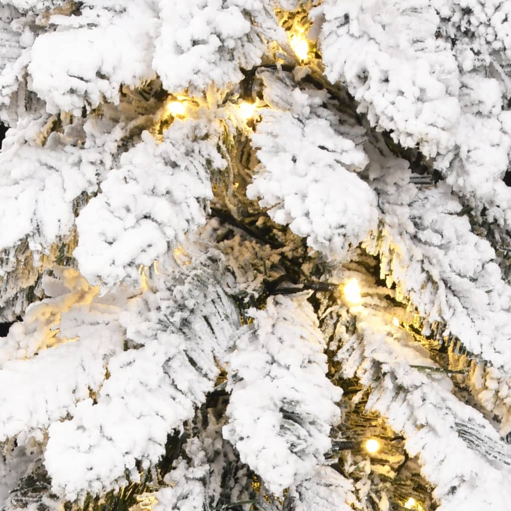 vidaXL izgaismota mākslīgā Ziemassvētku egle ar sniegu, 130 LED, 210cm