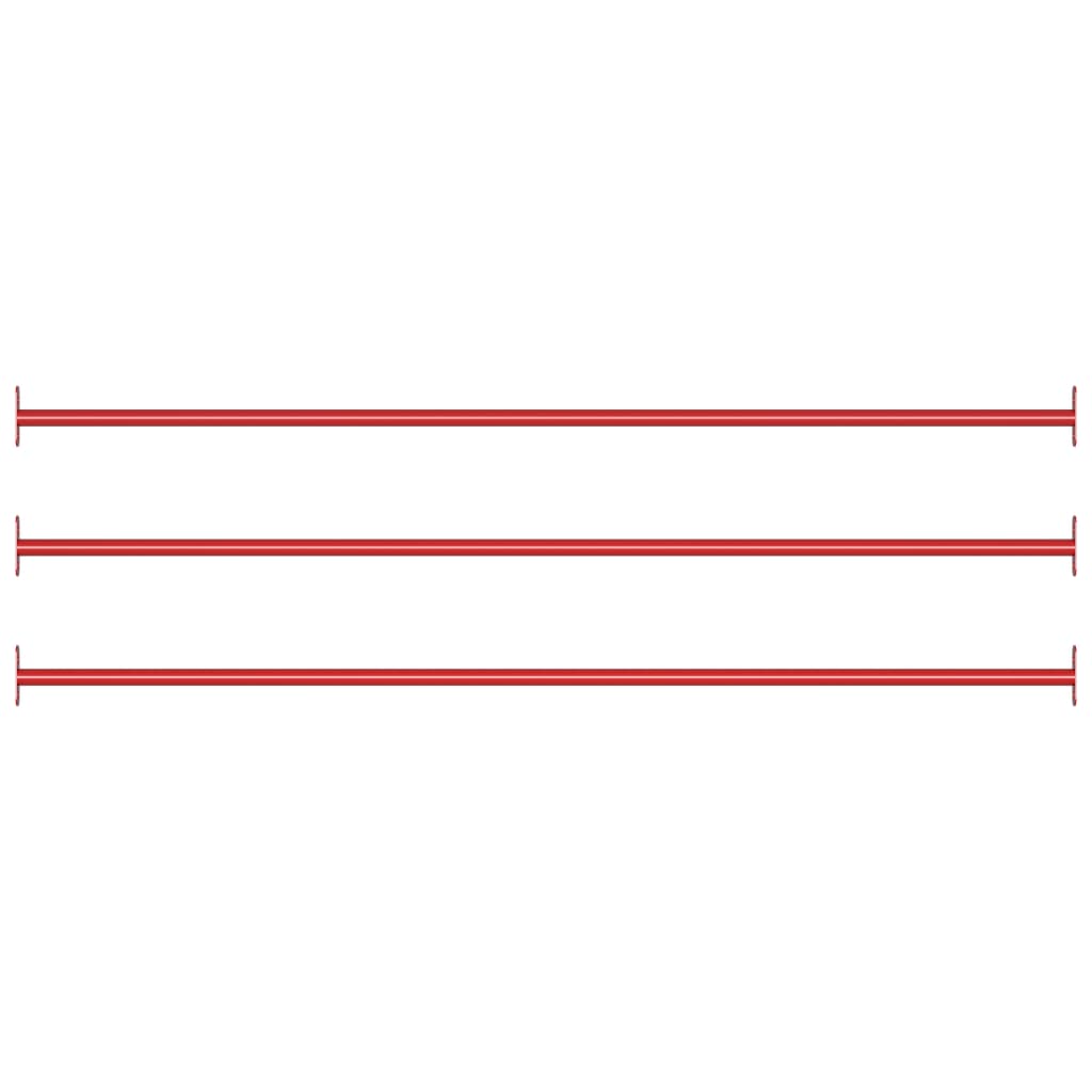 vidaXL griešanās stieņi, 3 gab., 125 cm, tērauds, sarkans