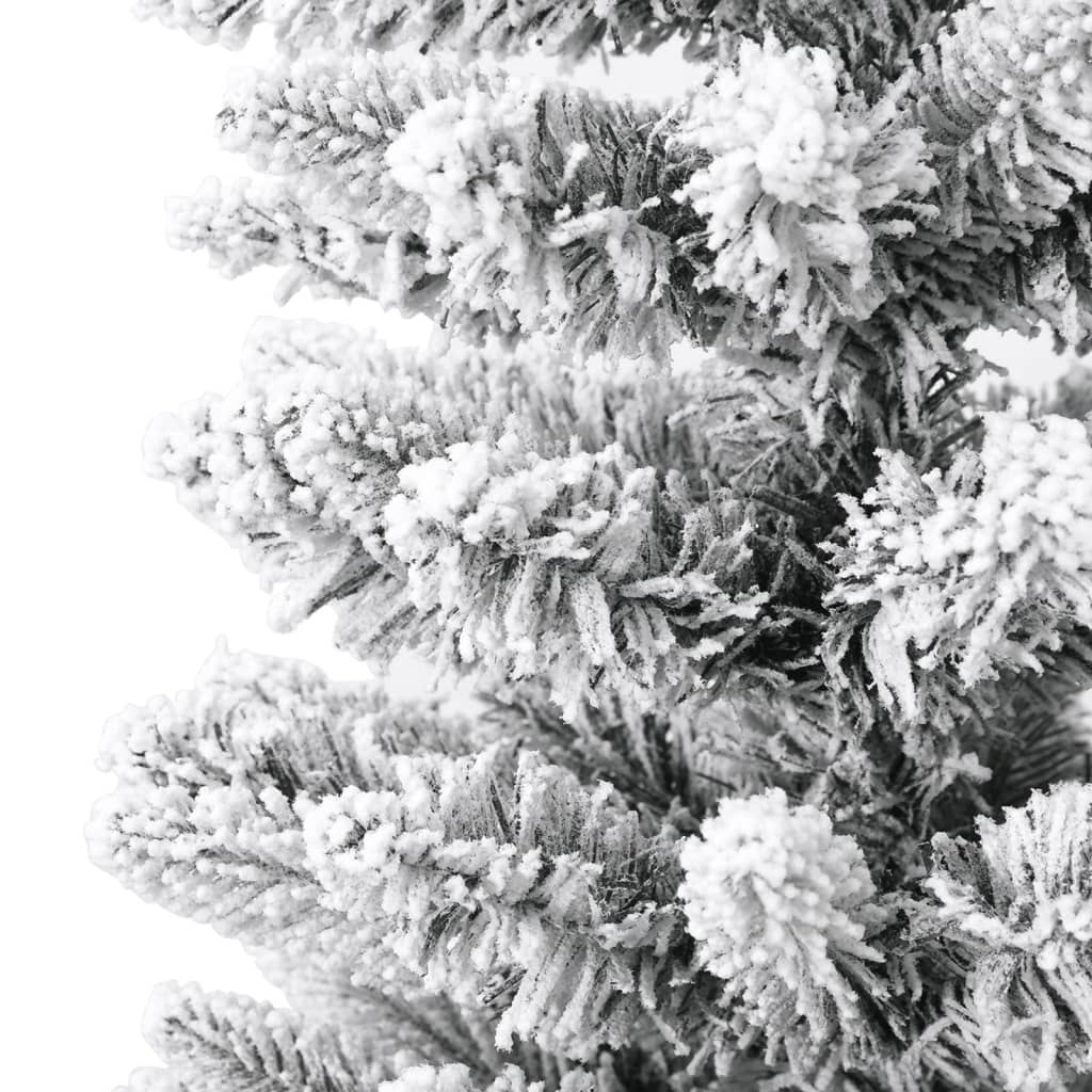 vidaXL mākslīgā Ziemassvētku egle ar sniegu, šaura, 150 cm, PVC&PE