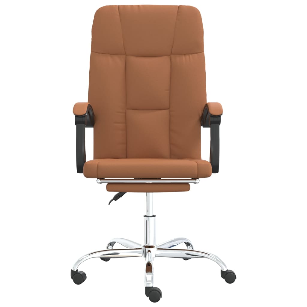 vidaXL biroja krēsls, atgāžams, brūna mākslīgā āda