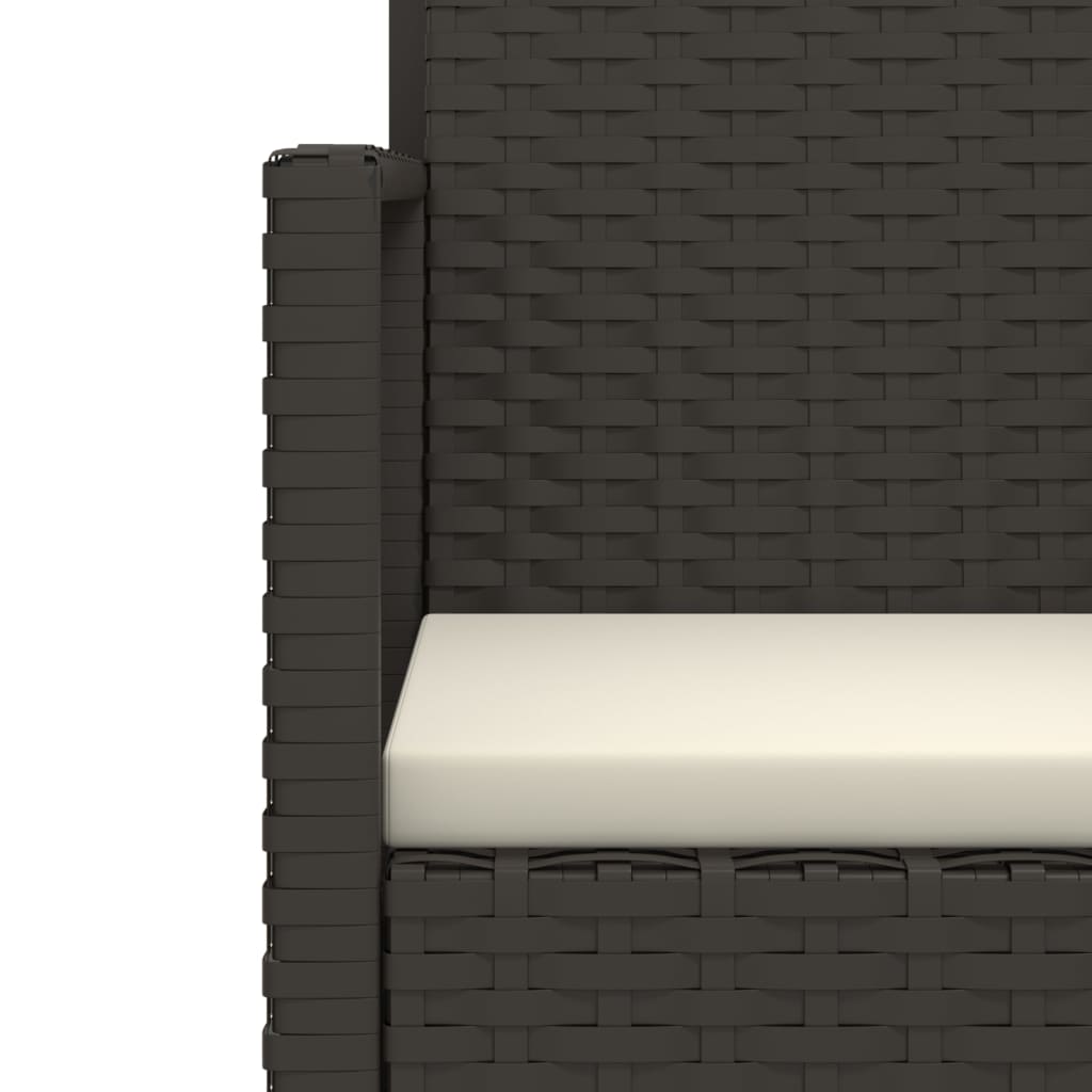 vidaXL 4-daļīgs āra atpūtas mēbeļu komplekts ar matračiem, PE, melns
