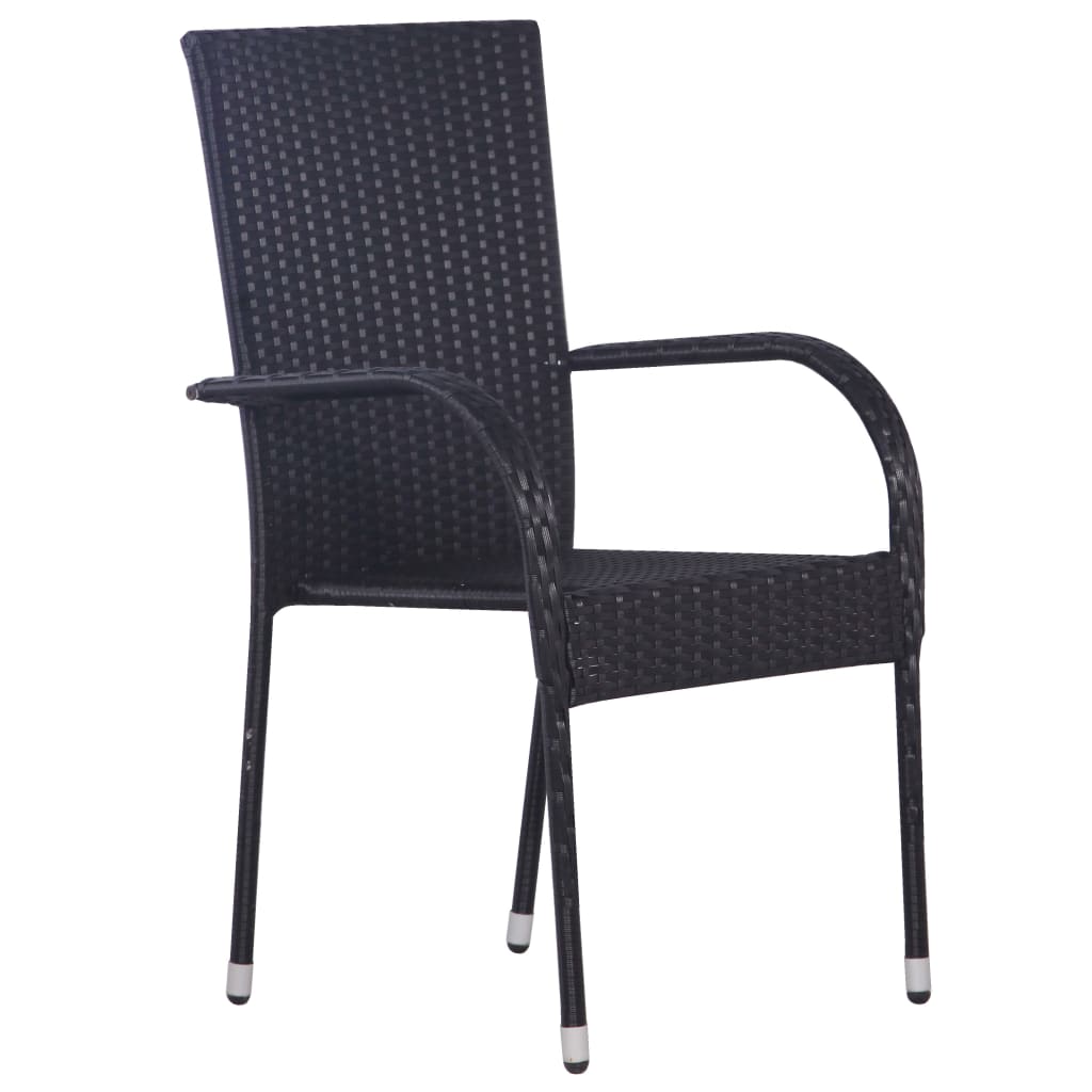 vidaXL dārza krēsli, 2 gab., PE rotangpalma, melni