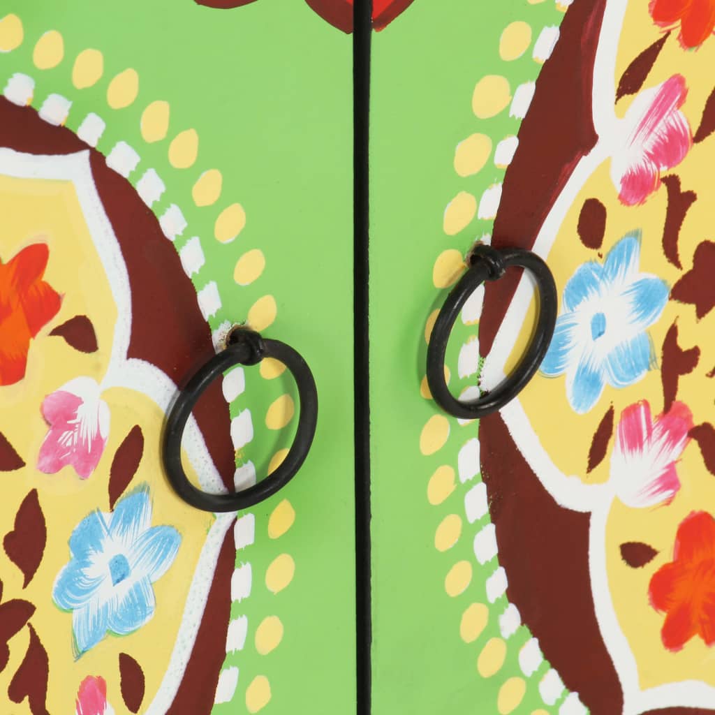 vidaXL kumode, krāsota ar rokām, 70x35x60 cm, krāsaina, mango koks