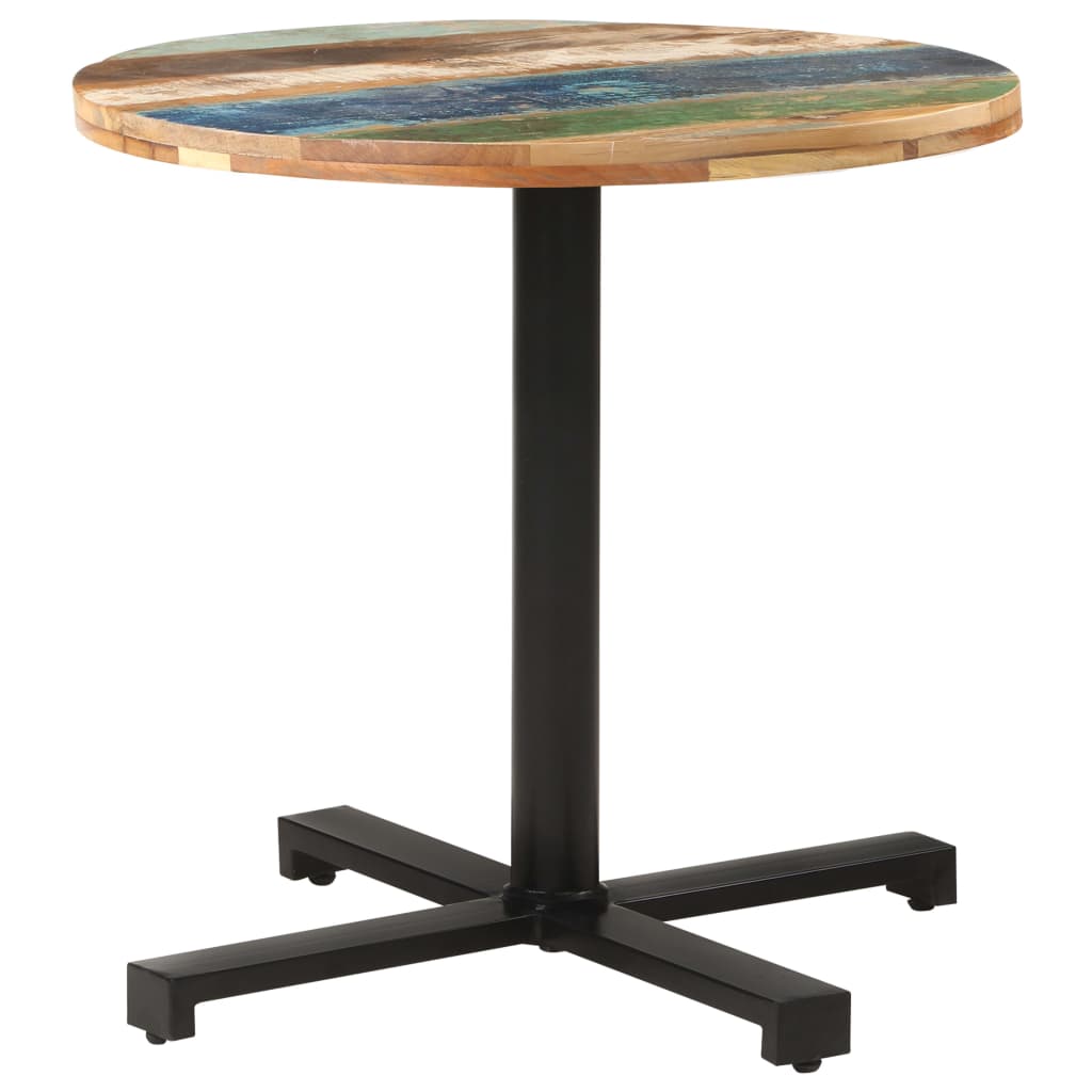 vidaXL bistro galds, apaļš, Ø80x75 cm, pārstrādāts masīvkoks