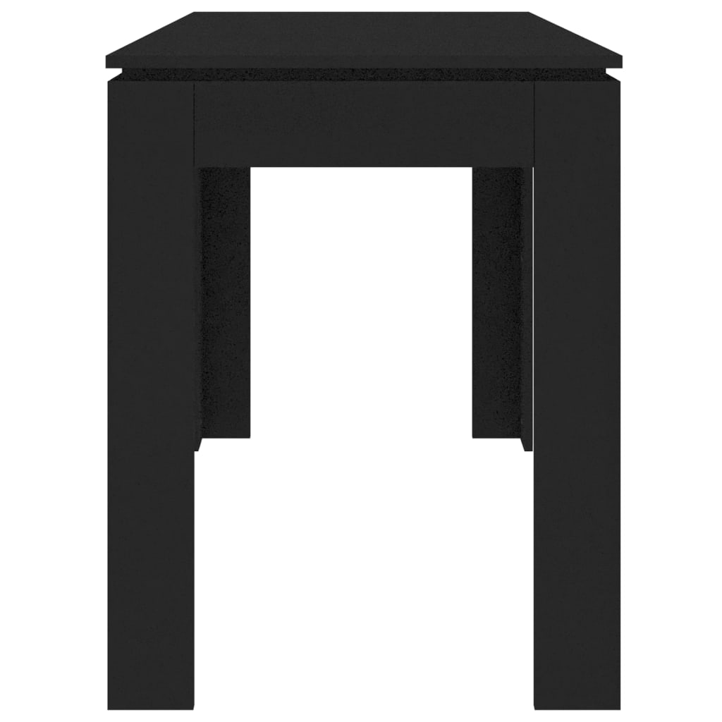 vidaXL virtuves galds, melns, 120x60x76 cm, skaidu plāksne