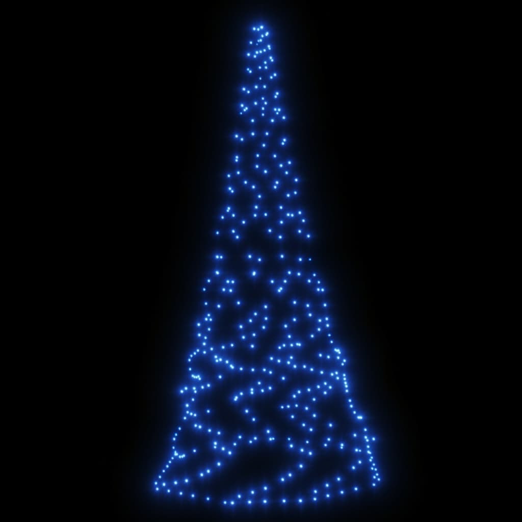 vidaXL Ziemassvētku egle karoga mastam, 200 zilas LED, 180 cm