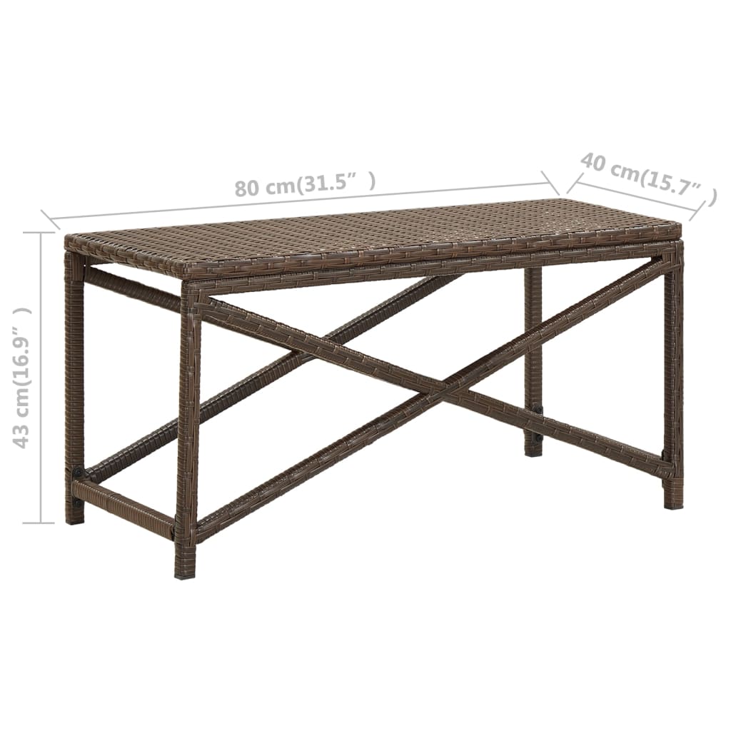 vidaXL dārza sols, 80 cm, brūna PE rotangpalma