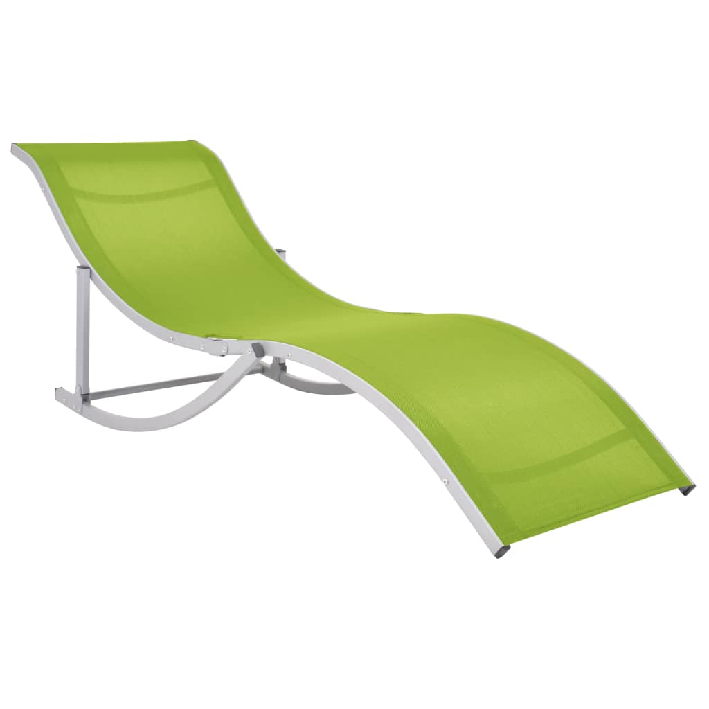 vidaXL saliekami sauļošanās krēsli, 2 gab., zaļš tekstilēns