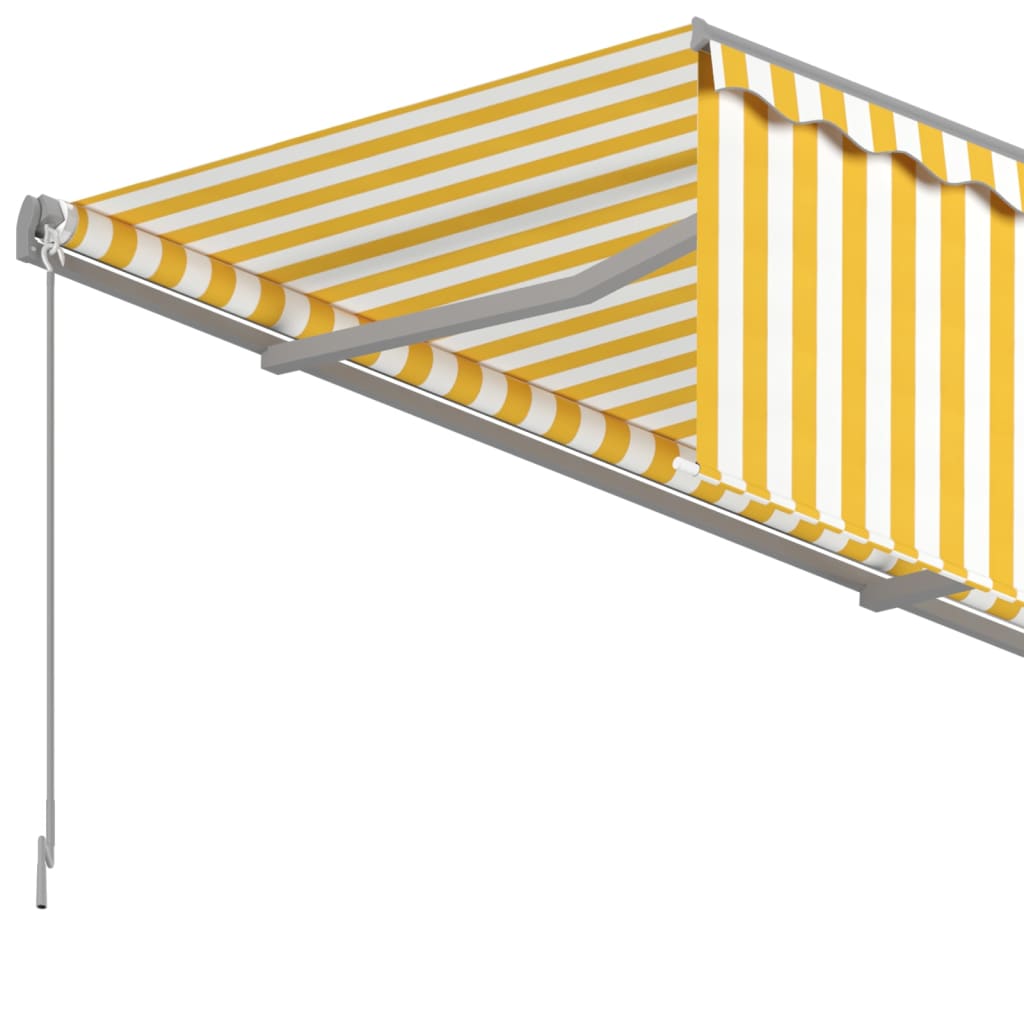 vidaXL izvelkama markīze ar žalūziju, 3x2,5 m, manuāla, dzelteni balta