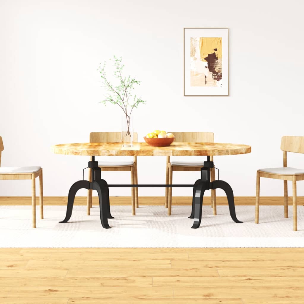 vidaXL virtuves galds, 180 cm, mango masīvkoks un tērauds