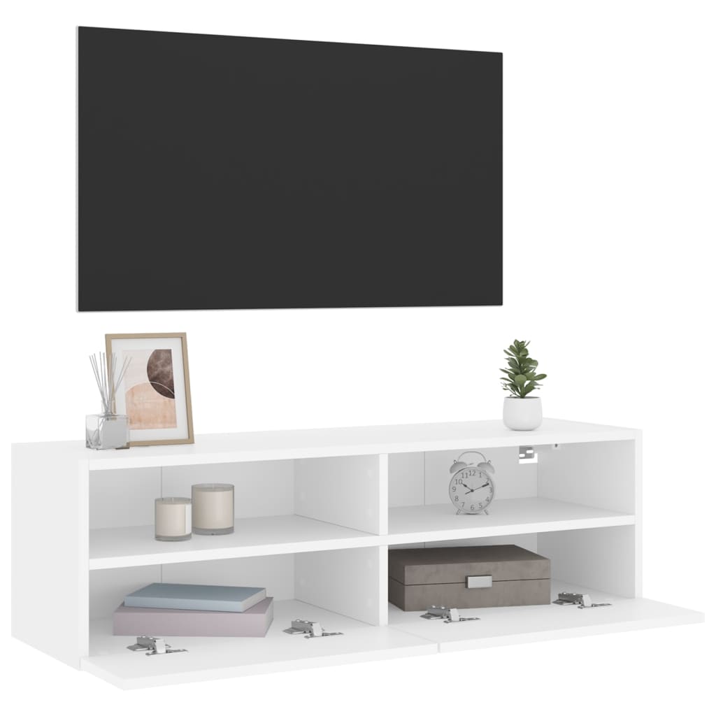 vidaXL TV sienas skapītis, balts, 100x30x30 cm, inženierijas koks