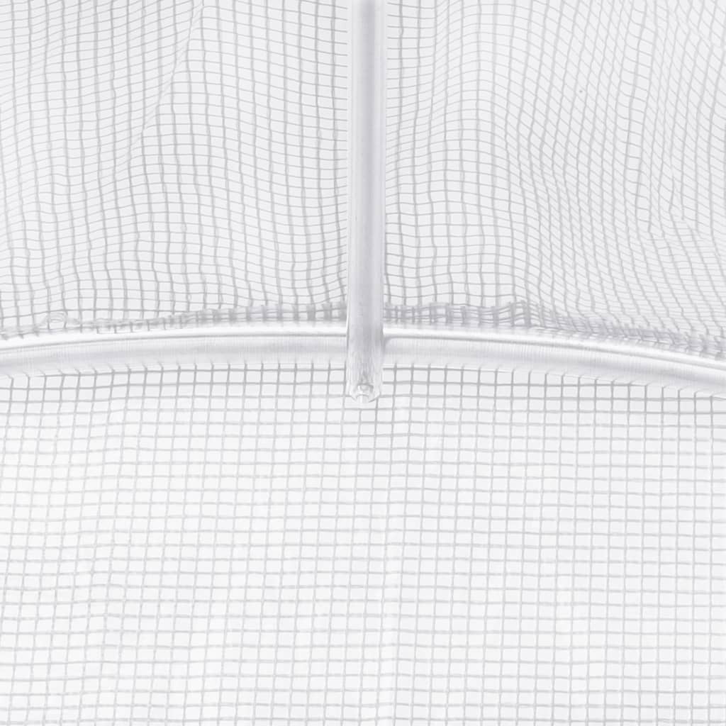 vidaXL siltumnīca ar tērauda rāmi, balta, 6 m², 3x2x2 m