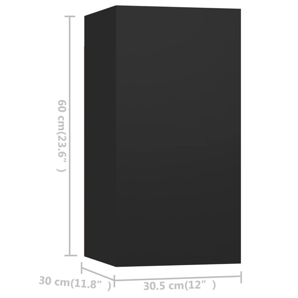 vidaXL 3-daļīgs TV skapīšu komplekts, melna skaidu plāksne
