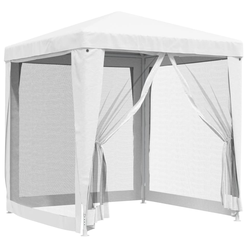 vidaXL svinību telts ar 4 sieta sienām, 2x2 m, balta
