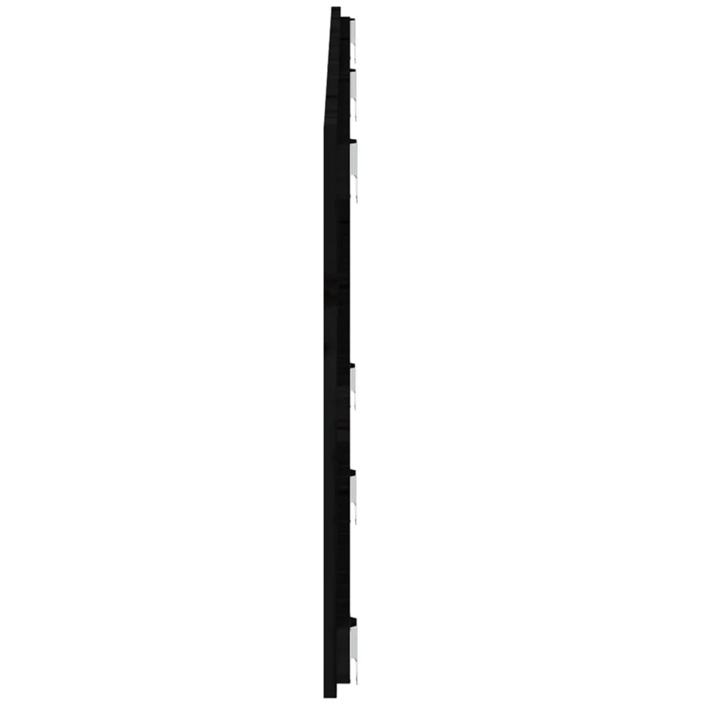 vidaXL sienas galvgalis, melns, 159,5x3x60 cm, priedes masīvkoks