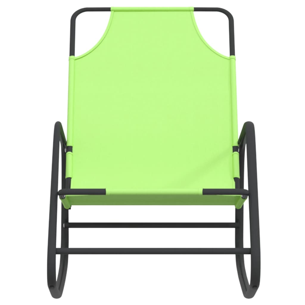 vidaXL sauļošanās šūpuļkrēsli, 2 gab., tērauds, zaļš tekstilēns