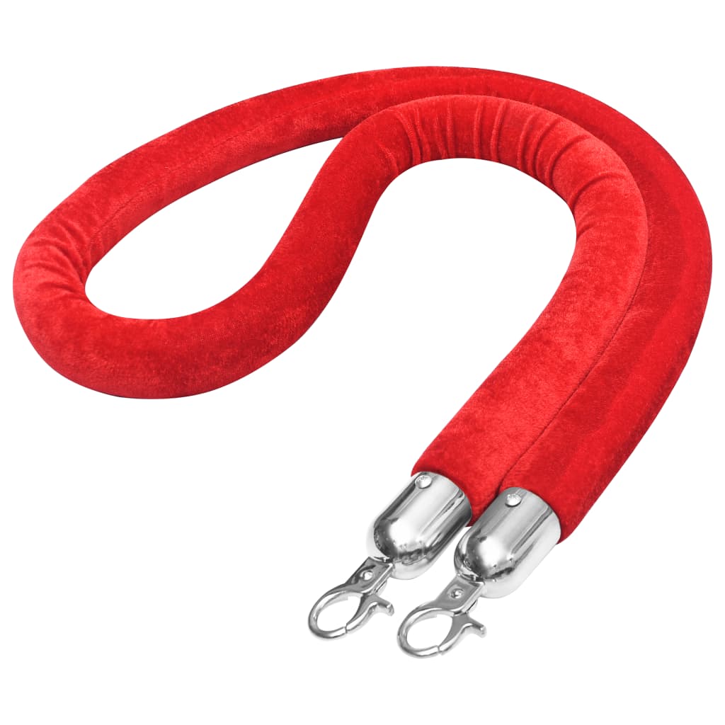 vidaXL barjeras virve, sarkanā un sudraba krāsā, samts
