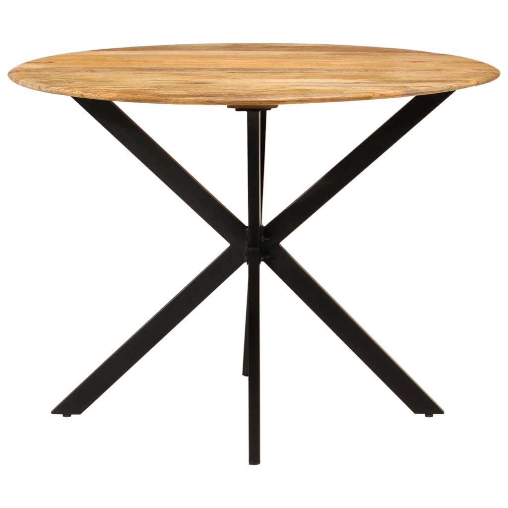 vidaXL virtuves galds, Ø110x78 cm, mango masīvkoks un tērauds