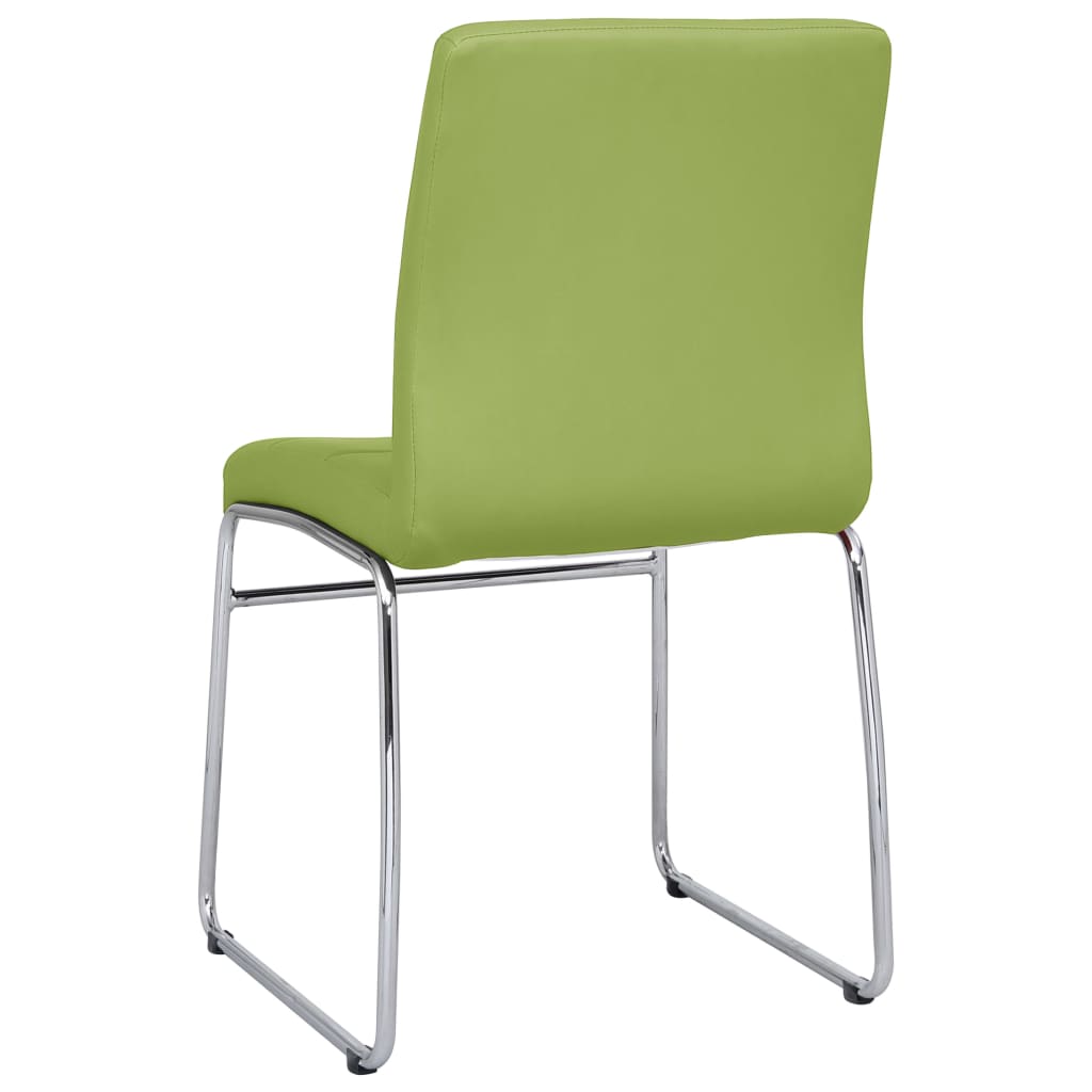vidaXL virtuves krēsli, 4 gab., zaļa mākslīgā āda