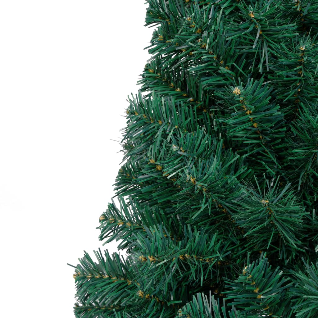 vidaXL izgaismota Ziemassvētku egle ar rotājumiem, zaļa, 180 cm