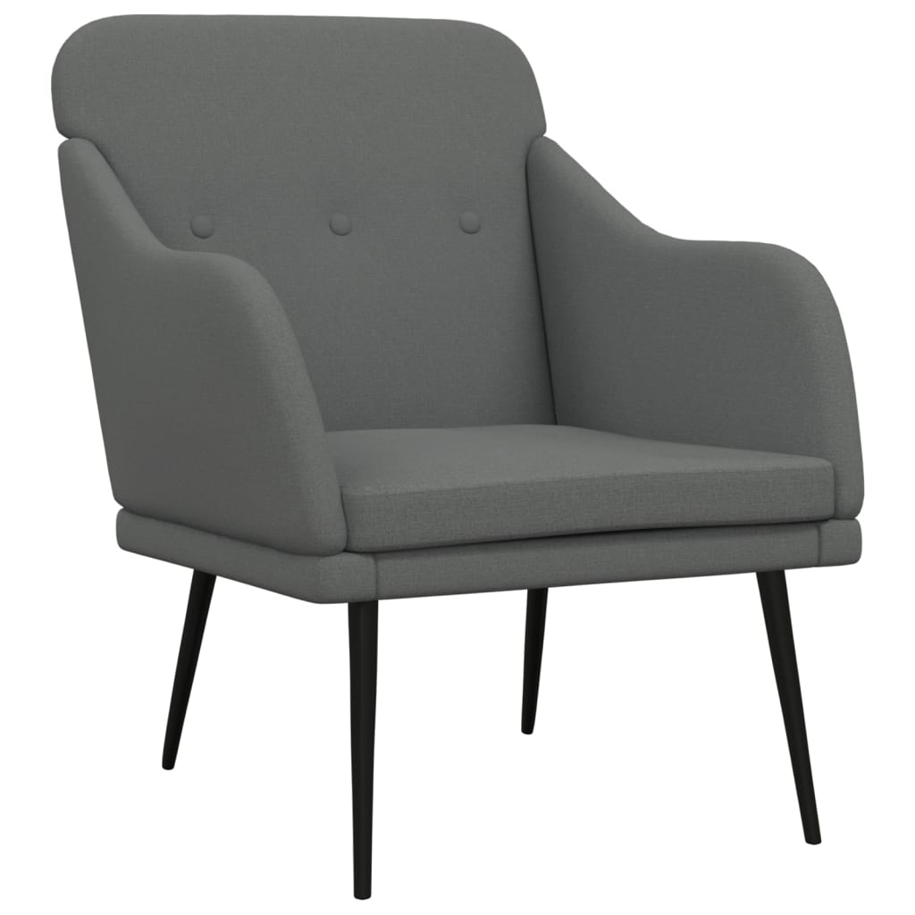 vidaXL atpūtas krēsls, tumši pelēks, 63x76x80 cm, audums