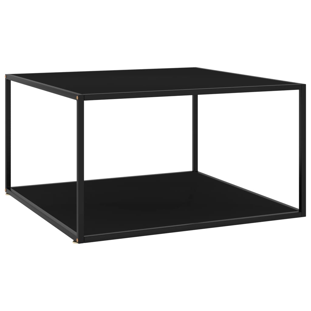 vidaXL kafijas galdiņš, melns, 90x90x50 cm, stikls
