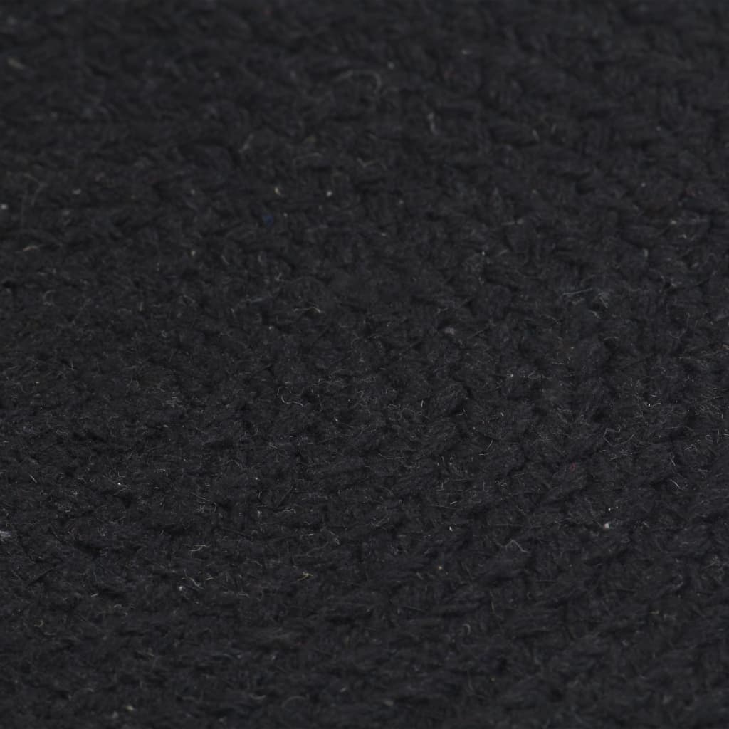 vidaXL galda paliktņi, 6 gab., 38 cm, apaļi, melna kokvilna