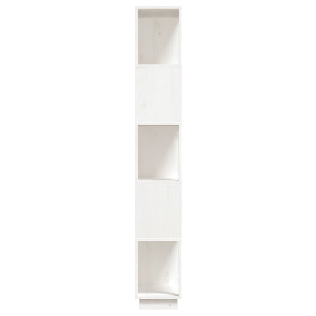 vidaXL grāmatu plaukts, balts, 80x25x163,5 cm, priedes masīvkoks