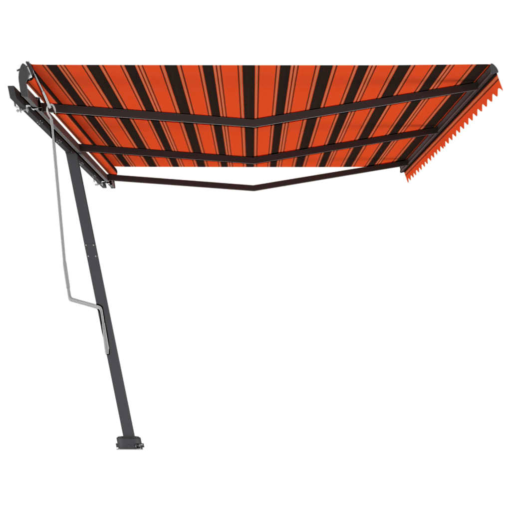 vidaXL izvelkama markīze ar stabu, 600x300 cm, manuāla, oranža/brūna