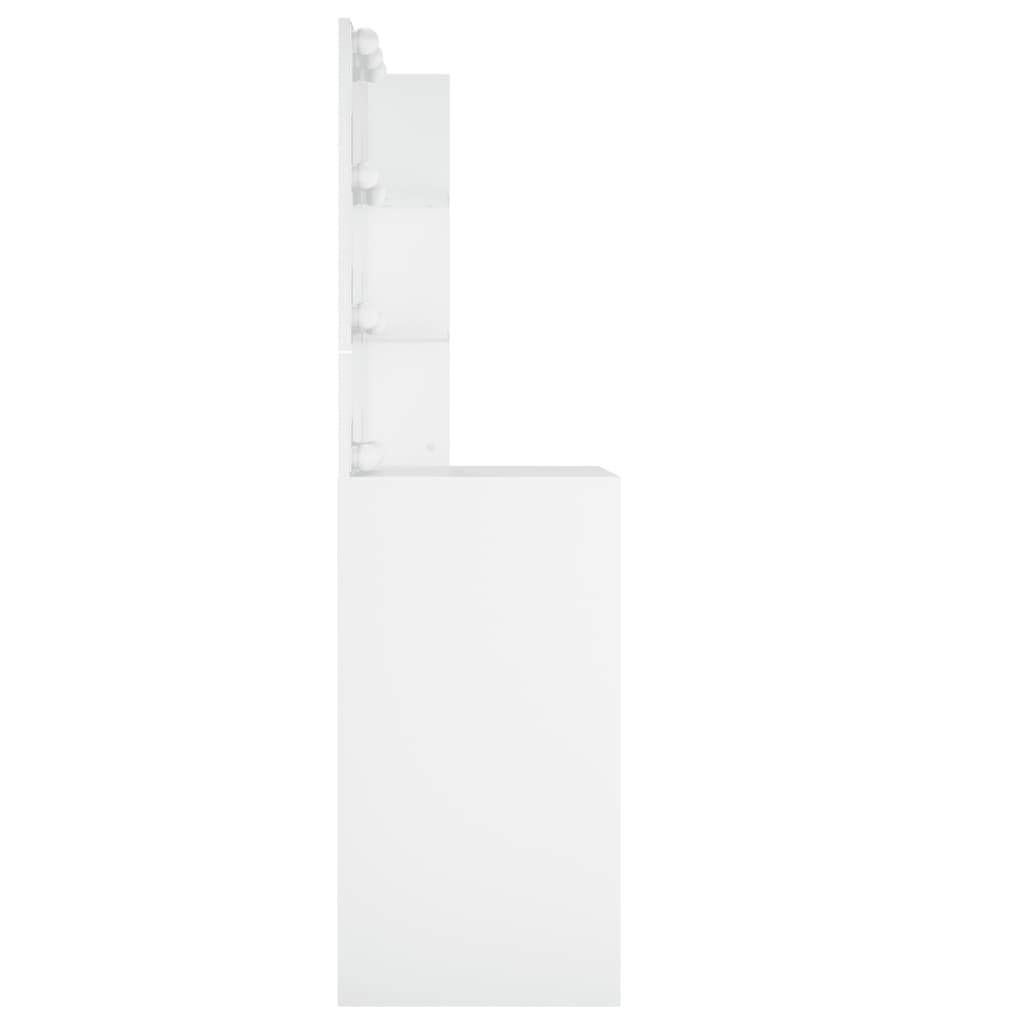 vidaXL spoguļgaldiņš ar LED, balts, 60x40x140 cm