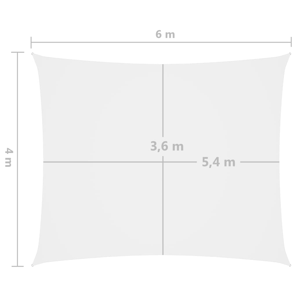 vidaXL saulessargs, 4x6 m, taisnstūra forma, balts oksforda audums