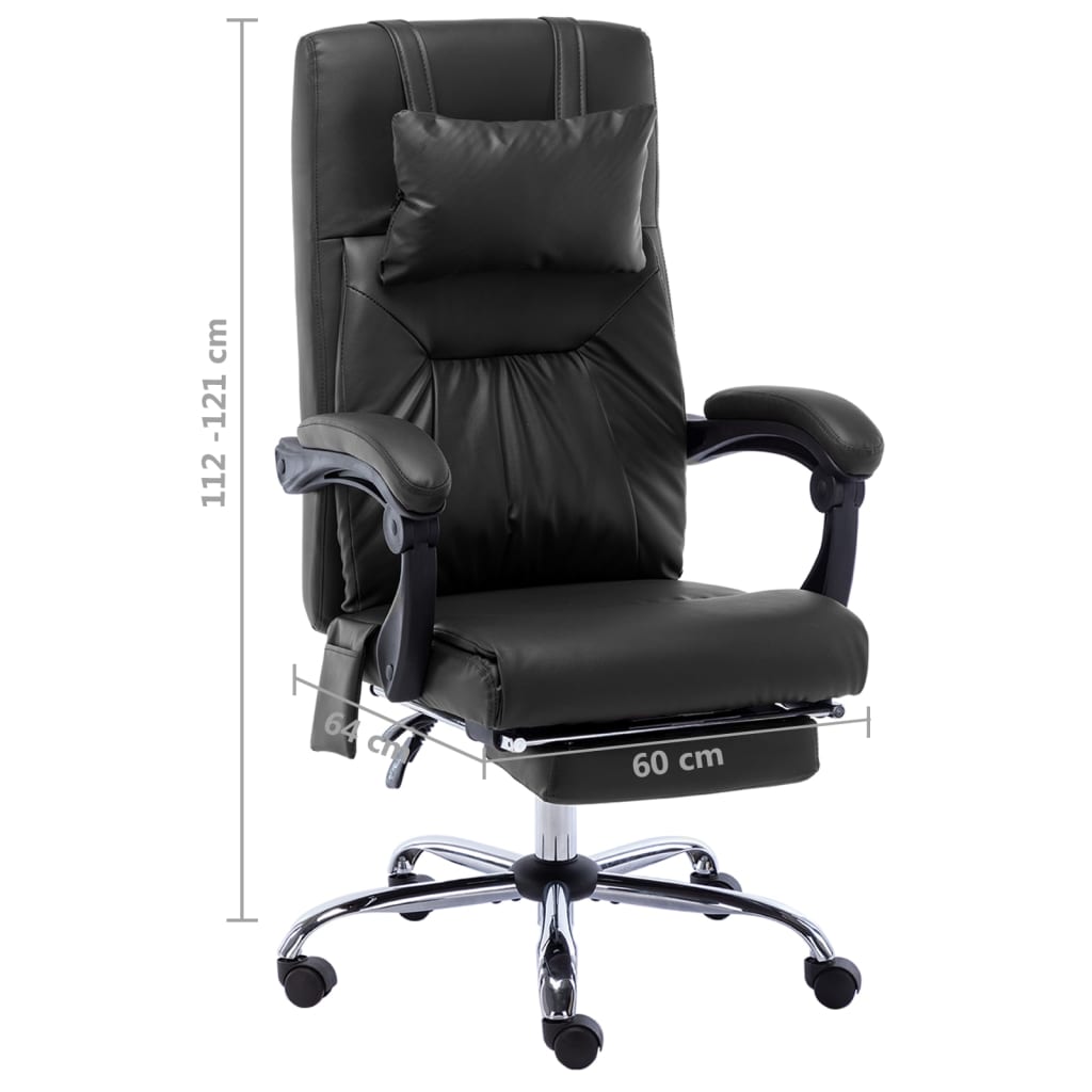 vidaXL biroja masāžas krēsls, melna mākslīgā āda